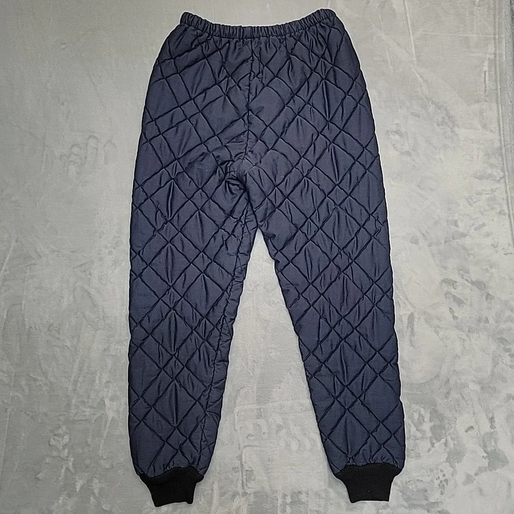 VTG Sears Thermal Pants Mens‎ M Navy Blue Original Quilted FR Winter Layering